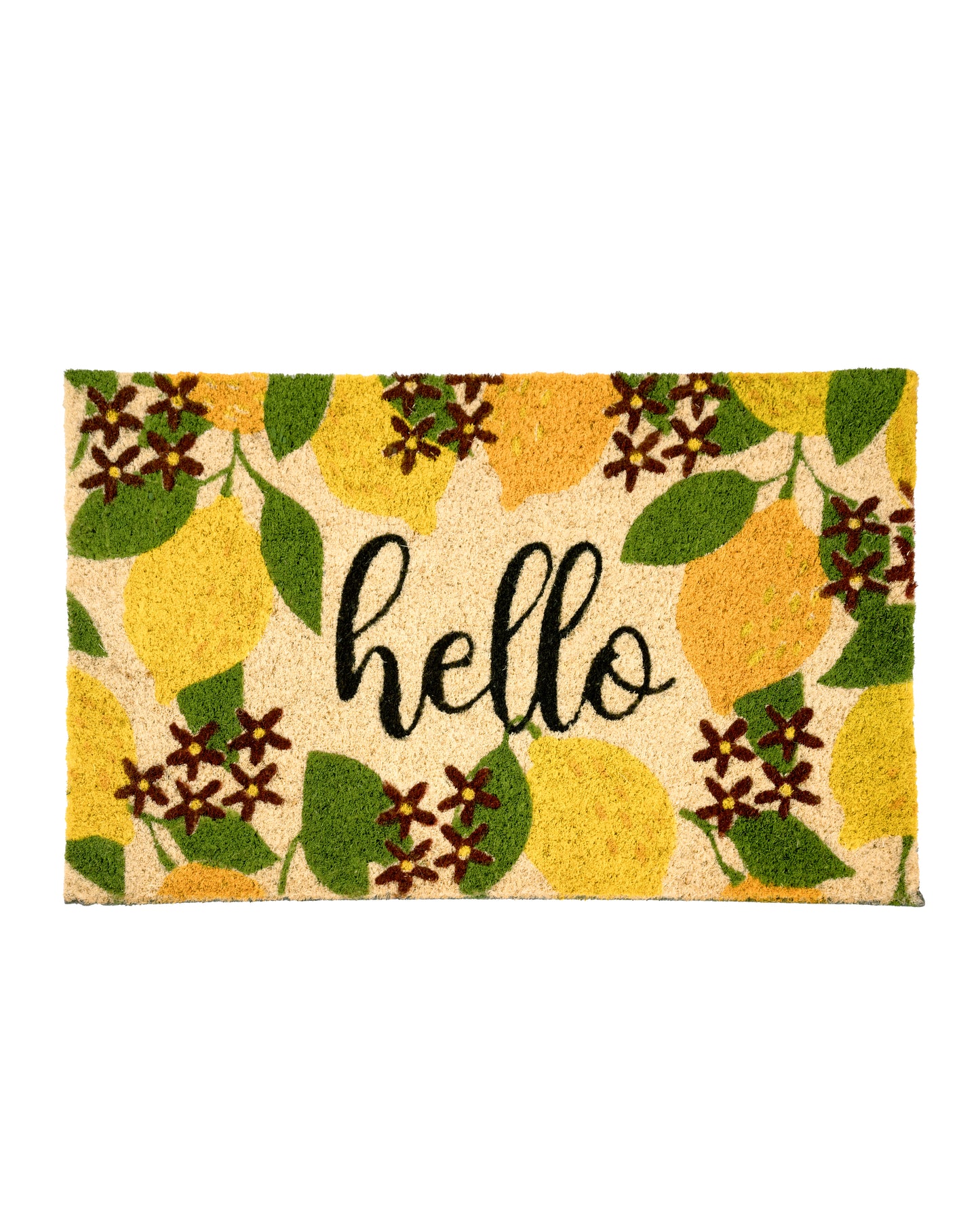 Hello Citrus Printed Coir Door Mat