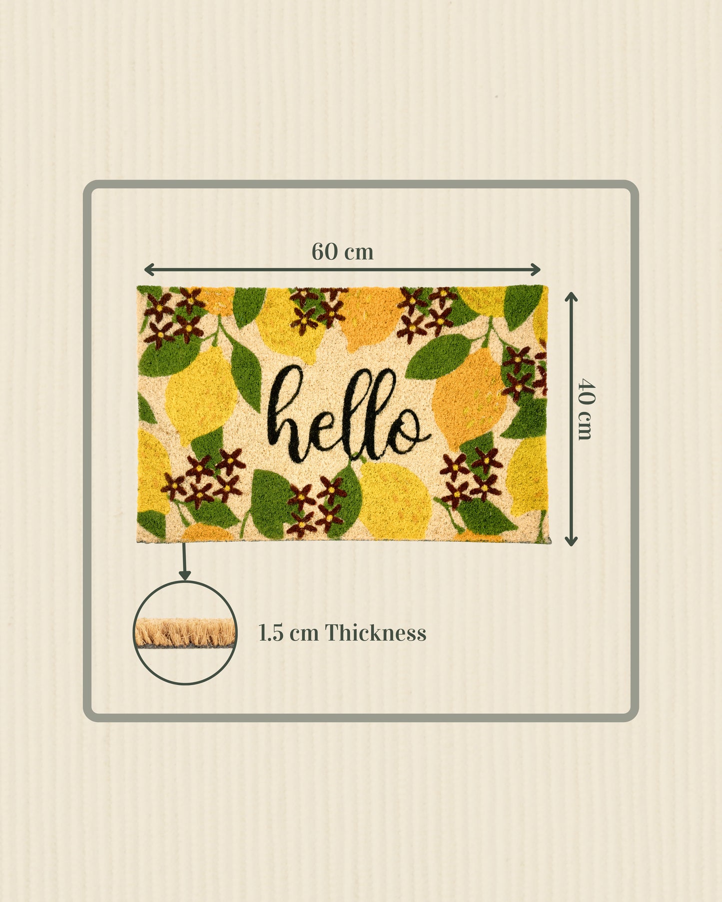 Hello Citrus Printed Coir Door Mat