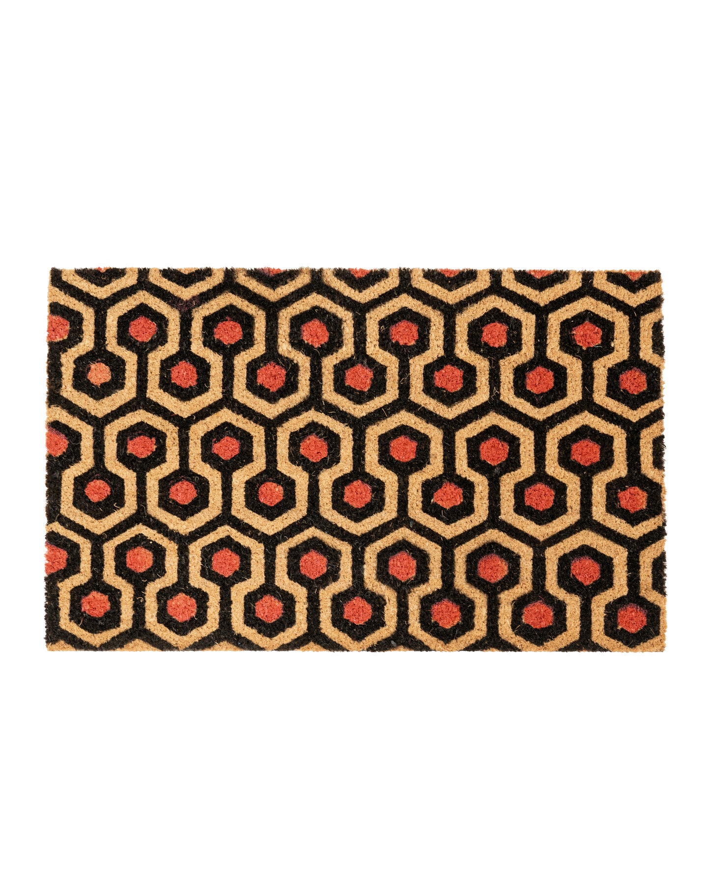 Pink Honeycombs Printed Coir Door Mat