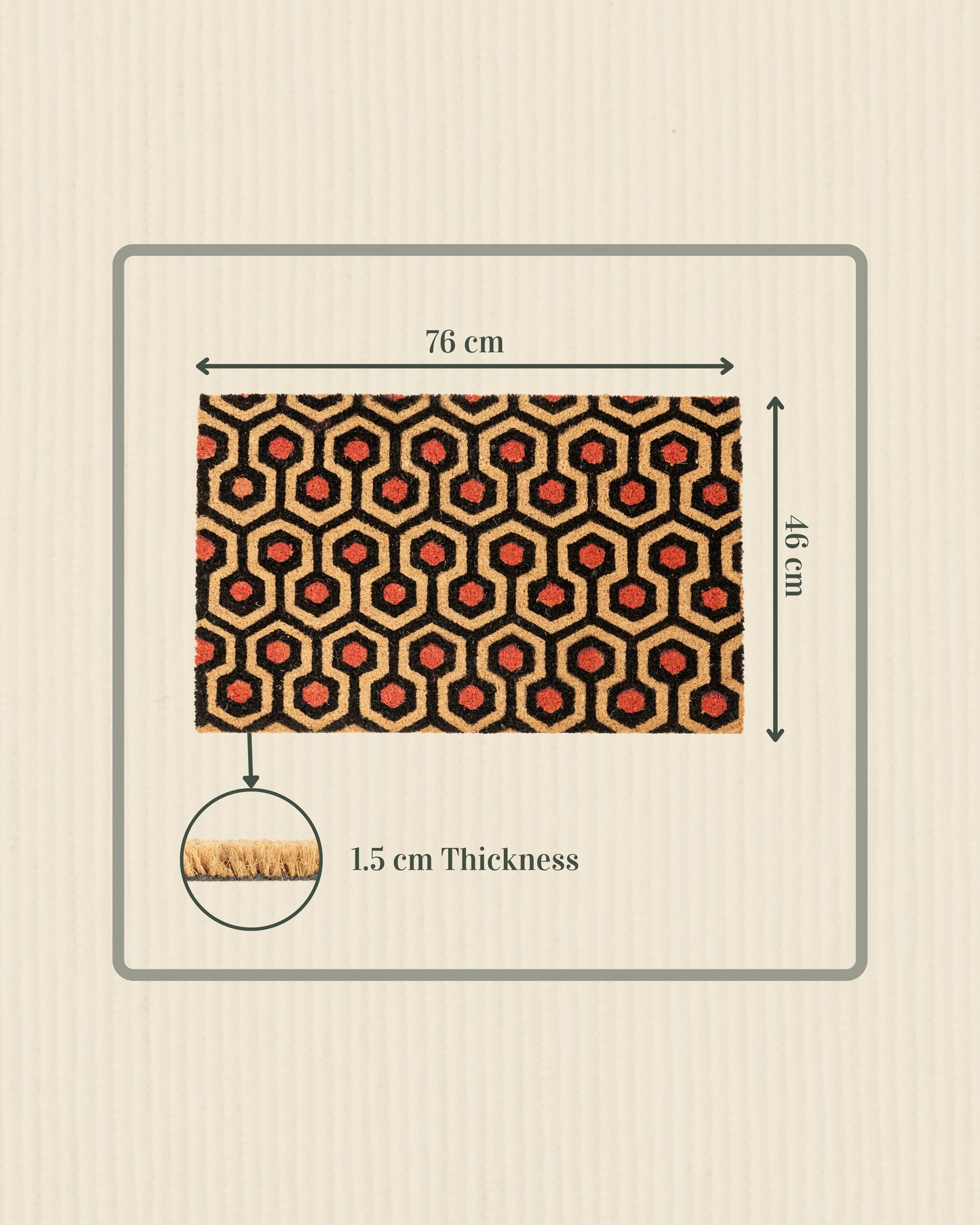 Pink Honeycombs Printed Coir Door Mat