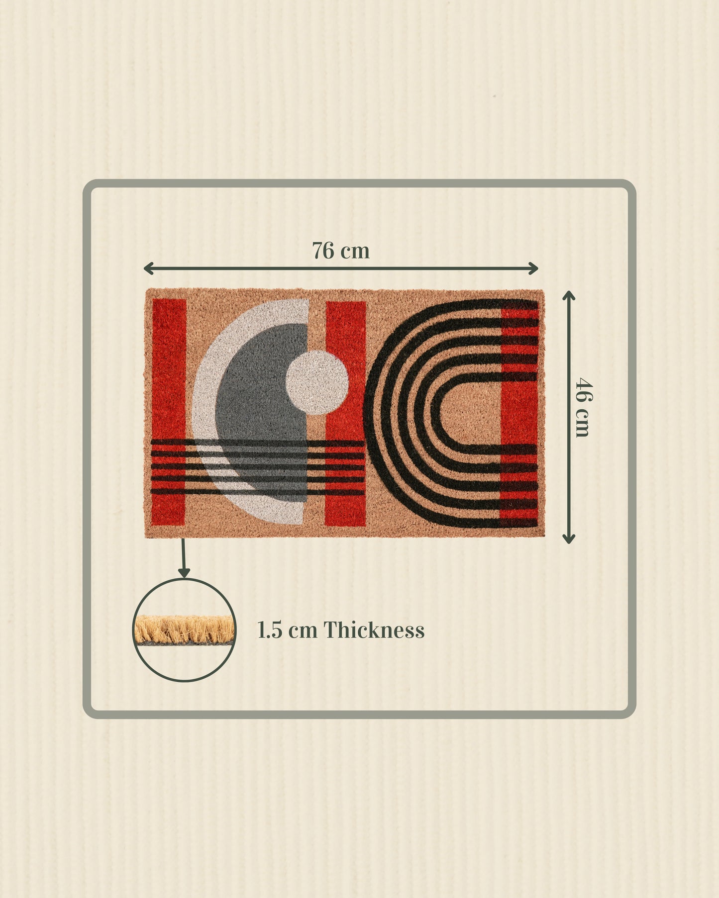 Geometric Shapes Printed Coir Door Mat