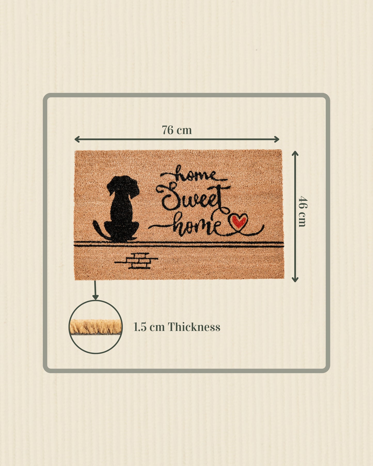 Home Sweet Home Dog Edition Printed Coir Door Mat