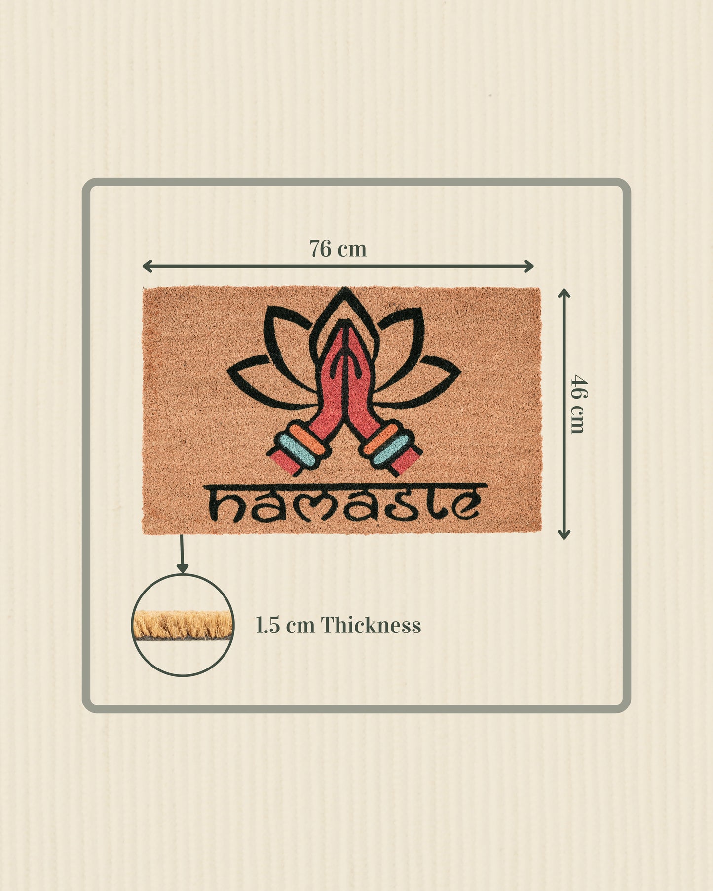 Namaste Lotus Printed Coir Door Mat