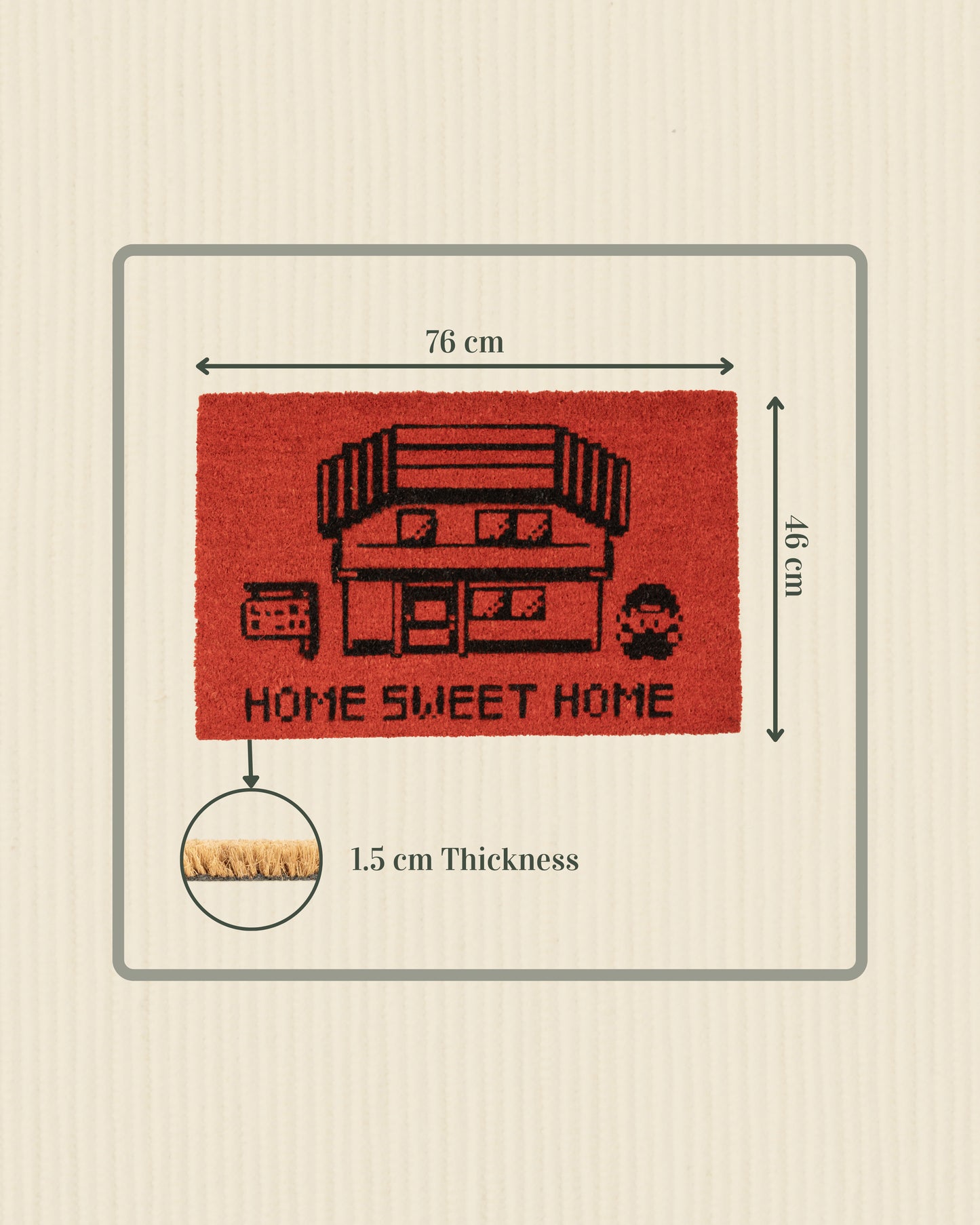 Home Sweet Home Mario Edition Printed Coir Door Mat