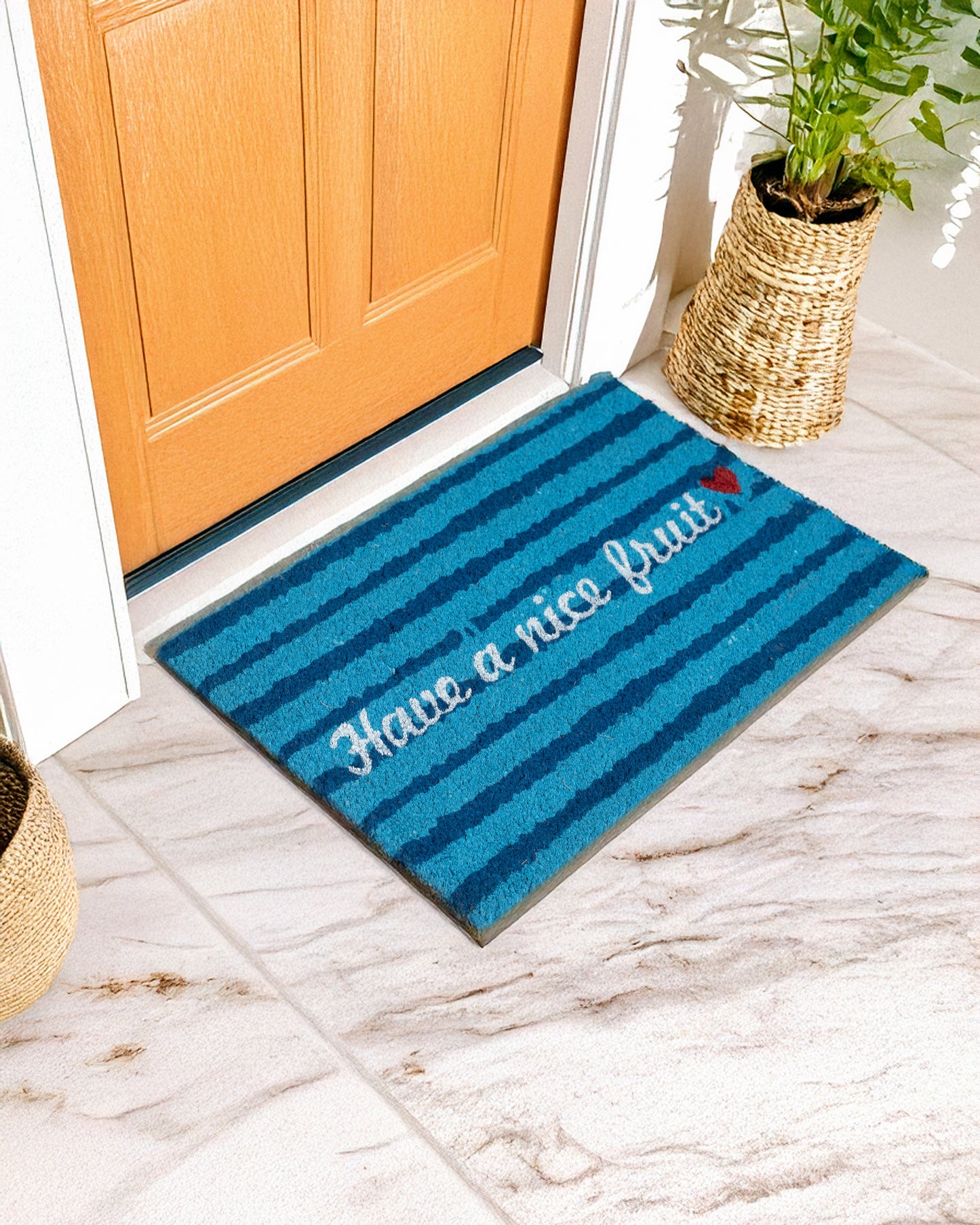 Have a Nice Fruit Printed Coir Door Mat