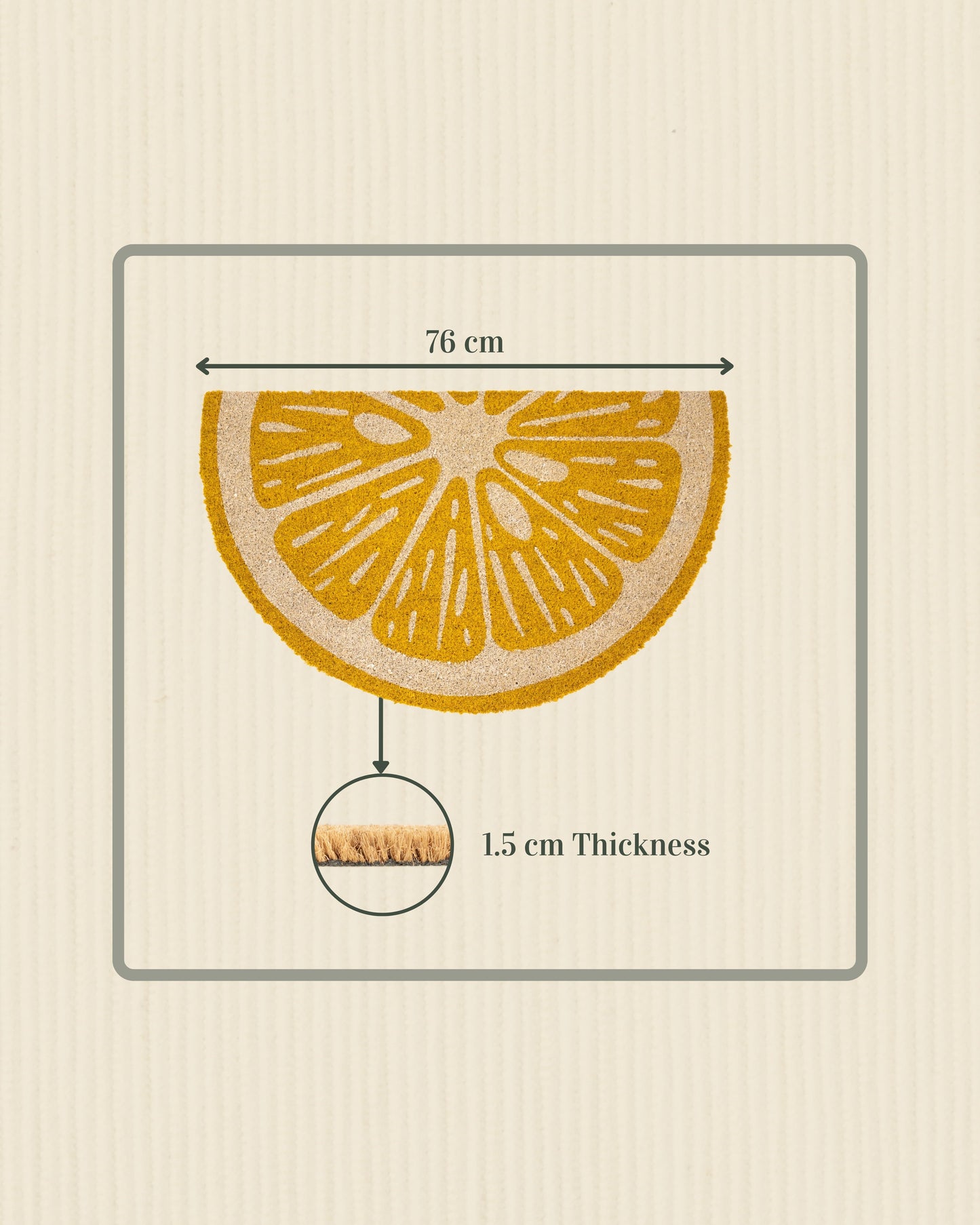 Lemon Shaped Printed Coir Door Mat