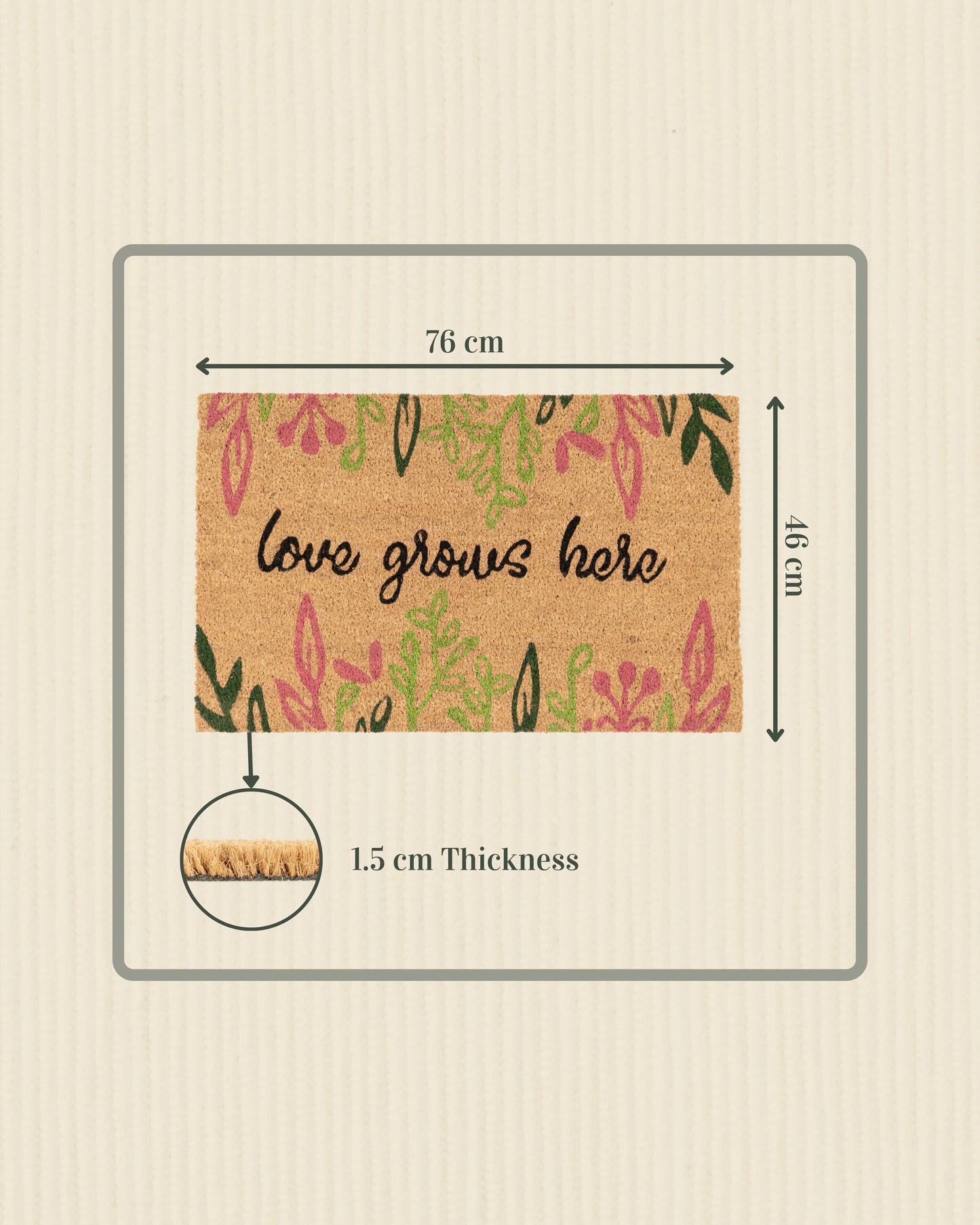 Love Grows Here Printed Coir Door Mat