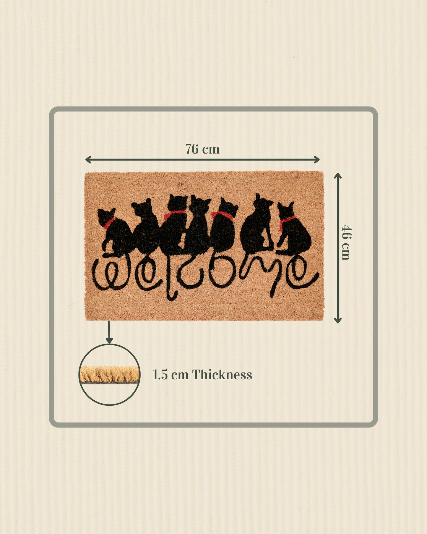 Welcome with the Cats Printed Coir Door Mat