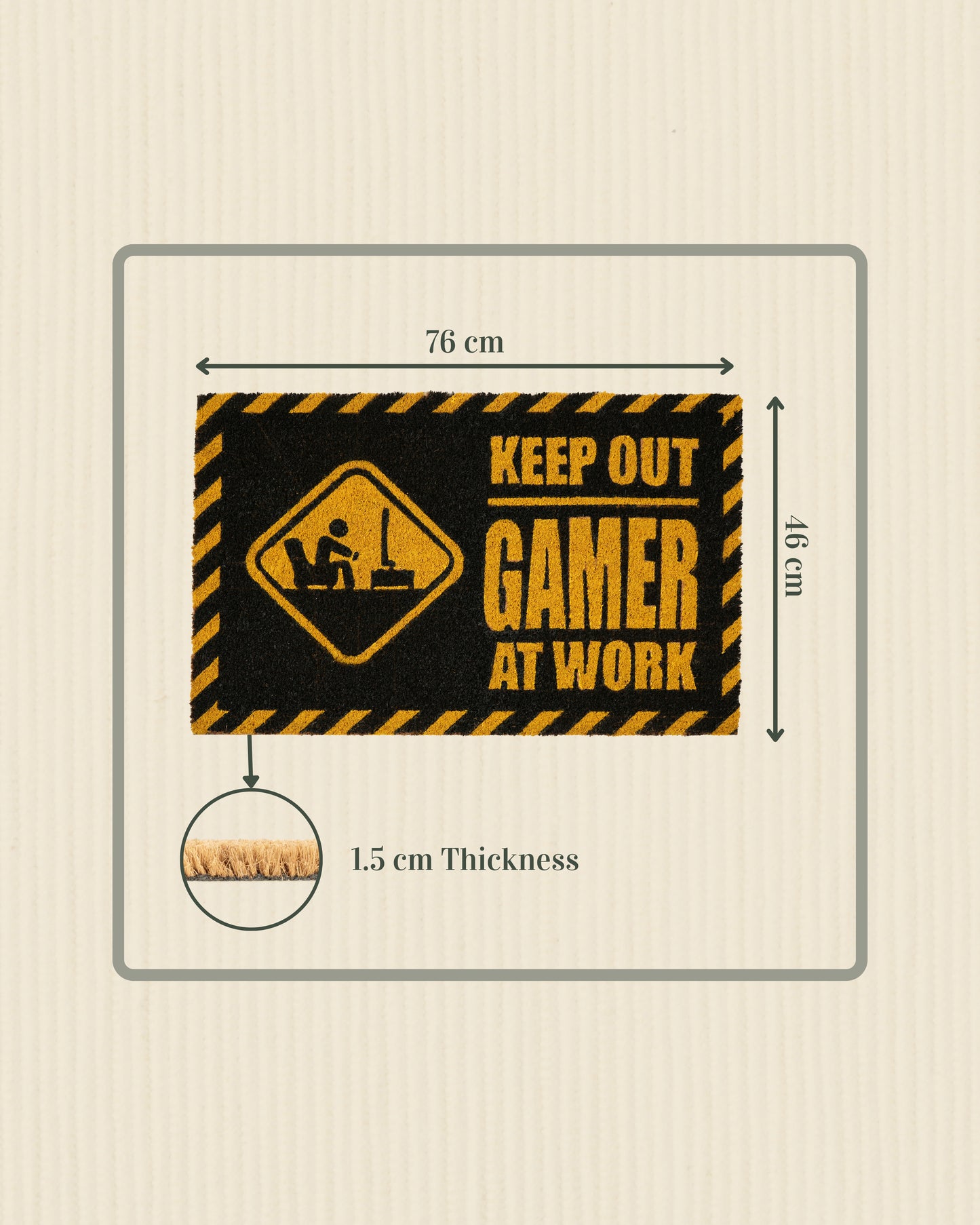 Gamer at Work Keep Out Printed Coir Door Mat 🎮🚀