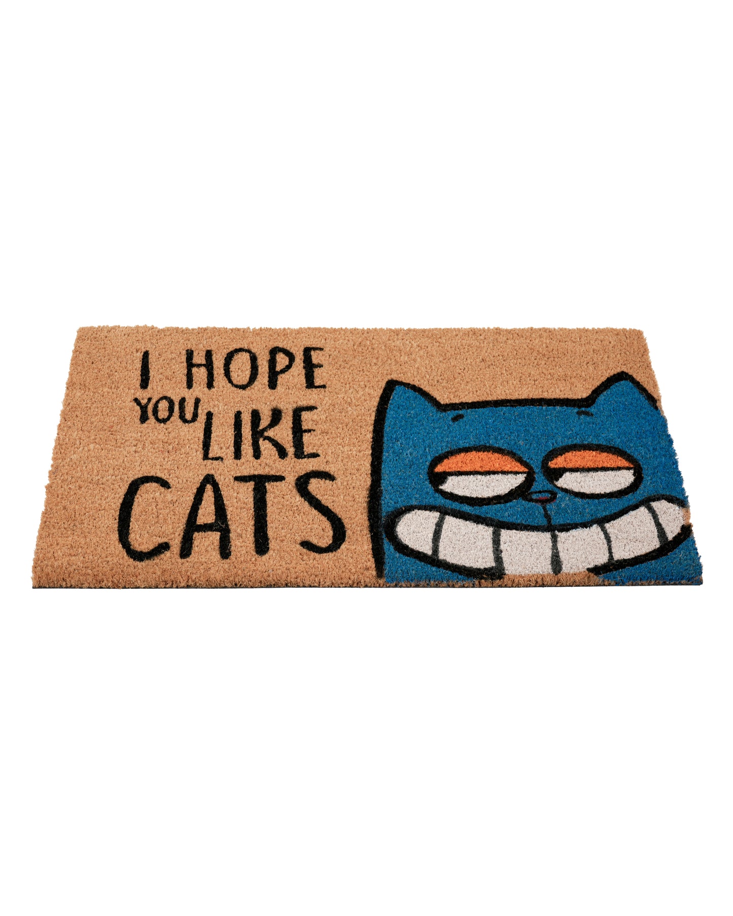 Hope You Like Cats with Blue Cat Printed Coir Door Mat π±π