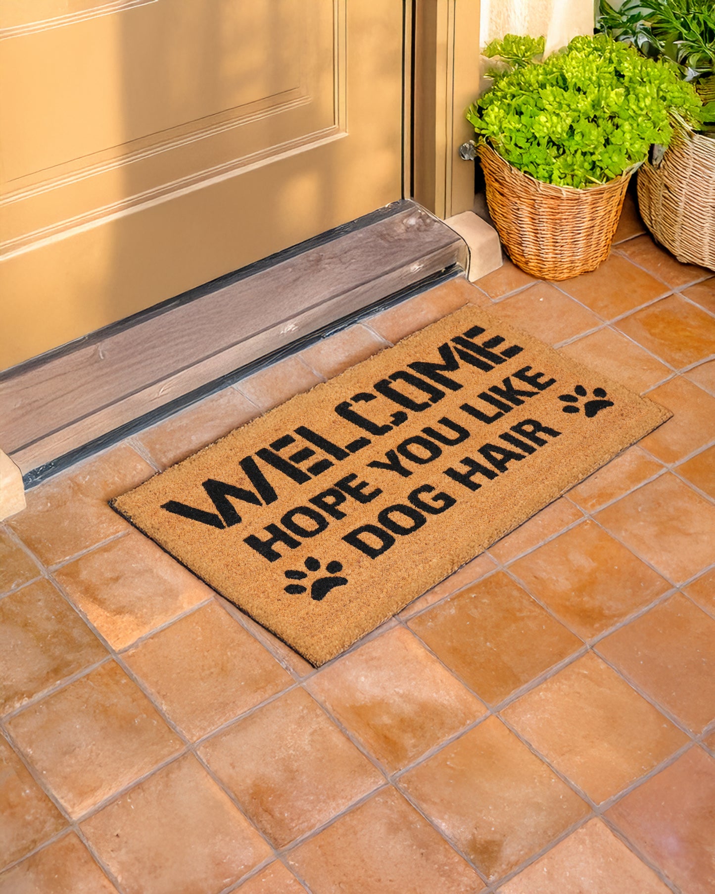 Hope You Like Dog Hair Printed Coir Door Mat 🐶✨