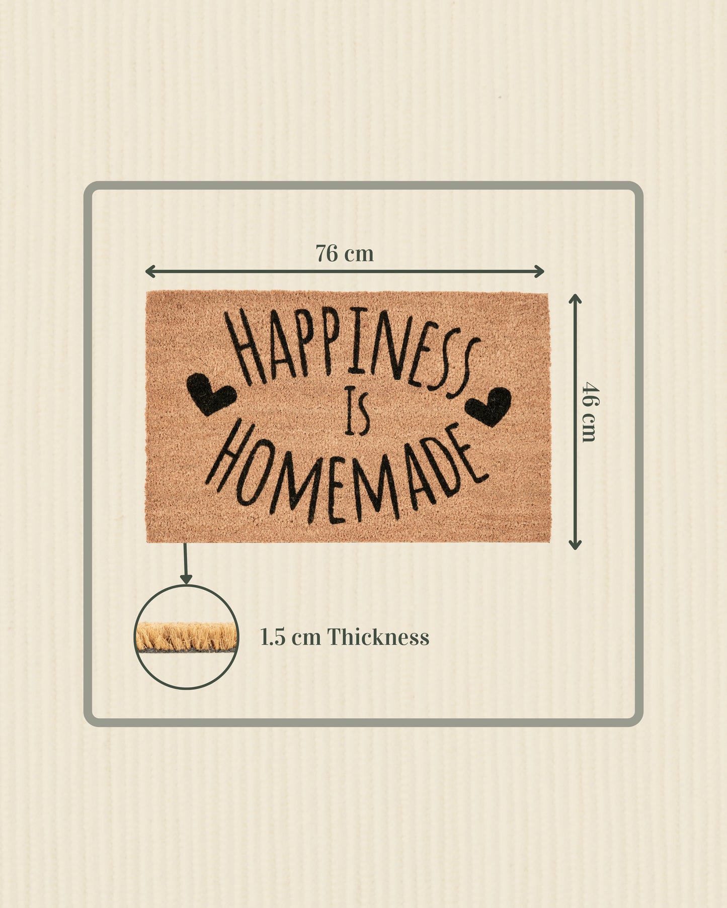 Happiness is Homemade Printed Coir Door Mat