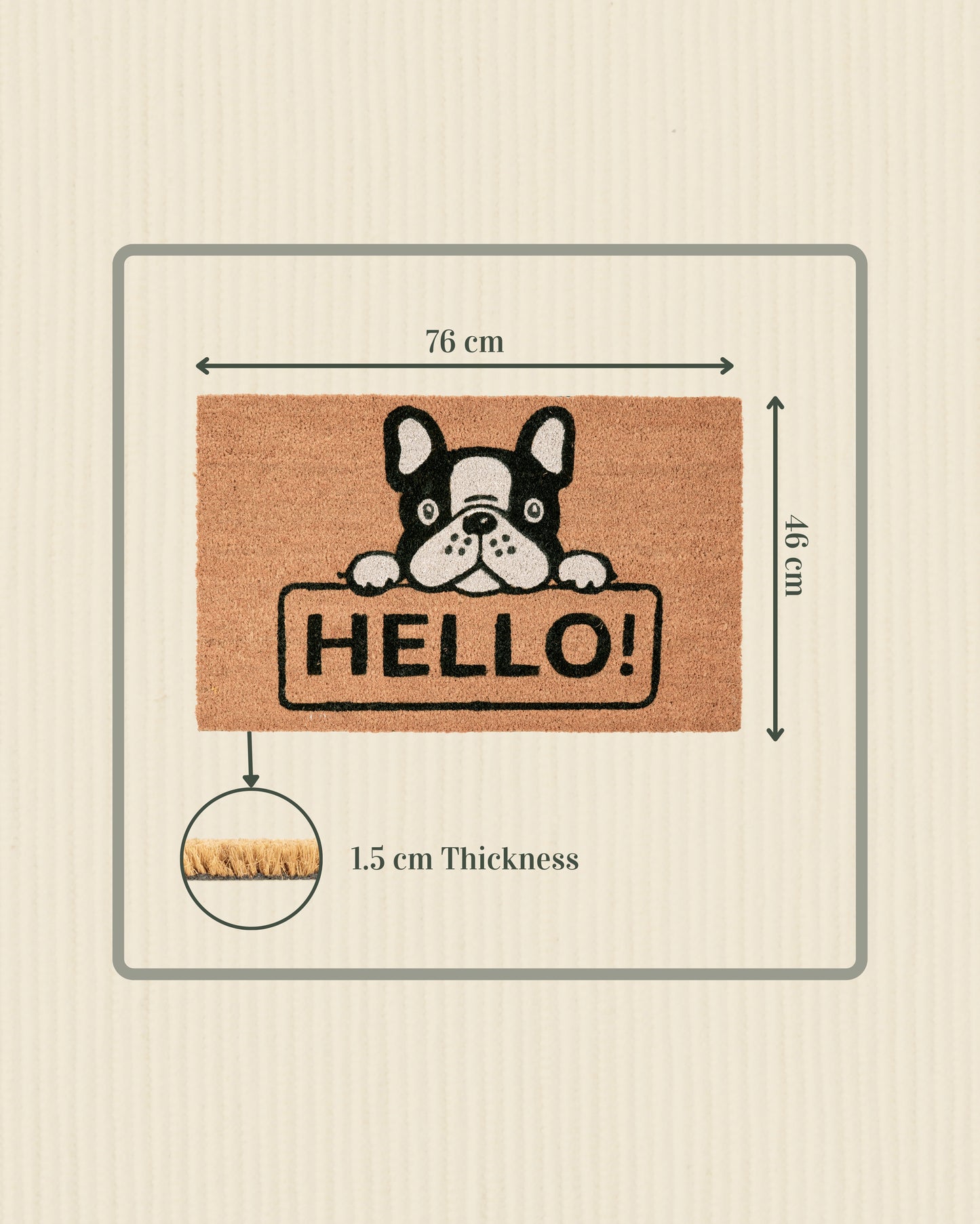 Hello with a Bulldog Printed Coir Door Mat 🐶✨