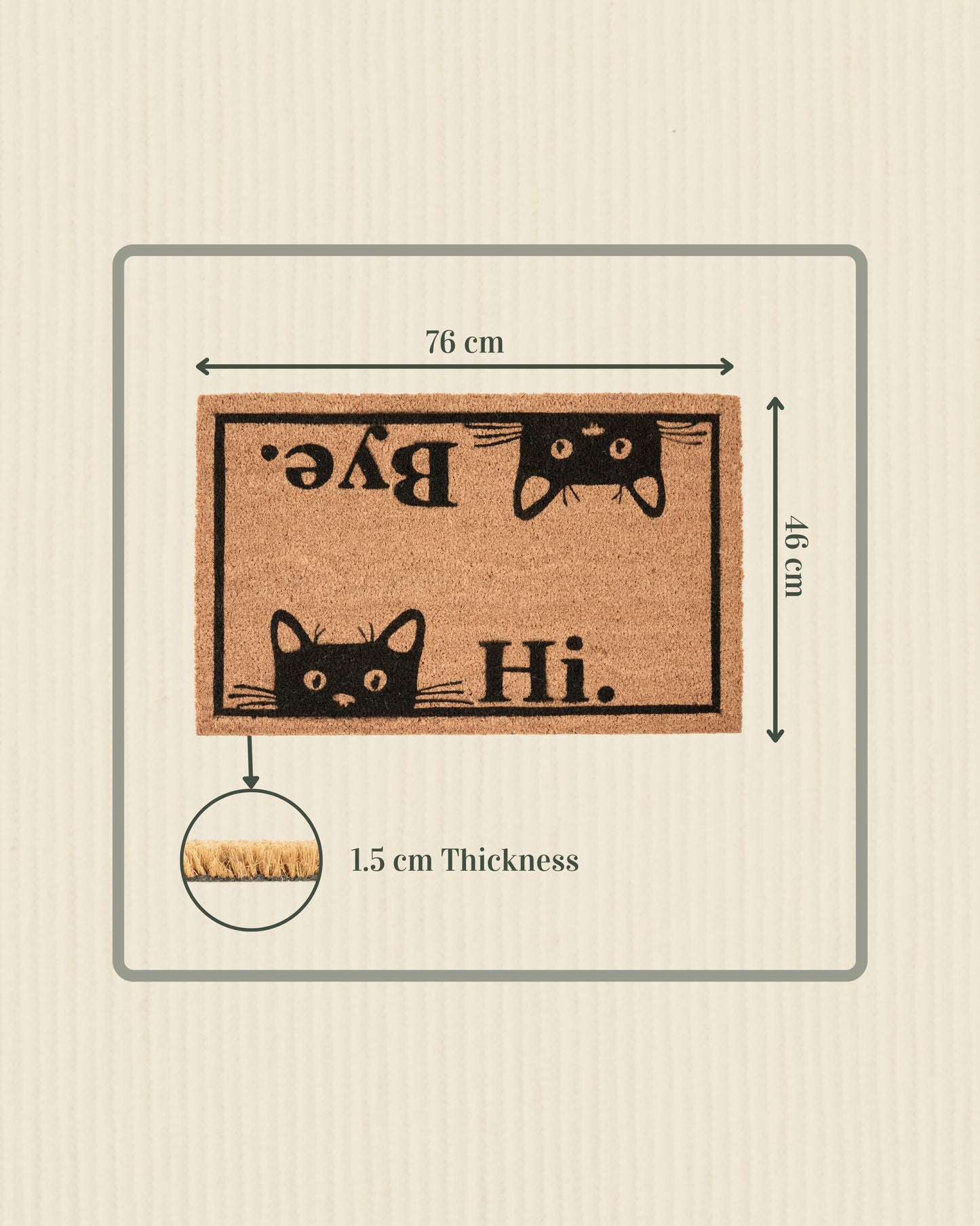 Hi Bye Cat Printed Coir Door Mat 🐱✨