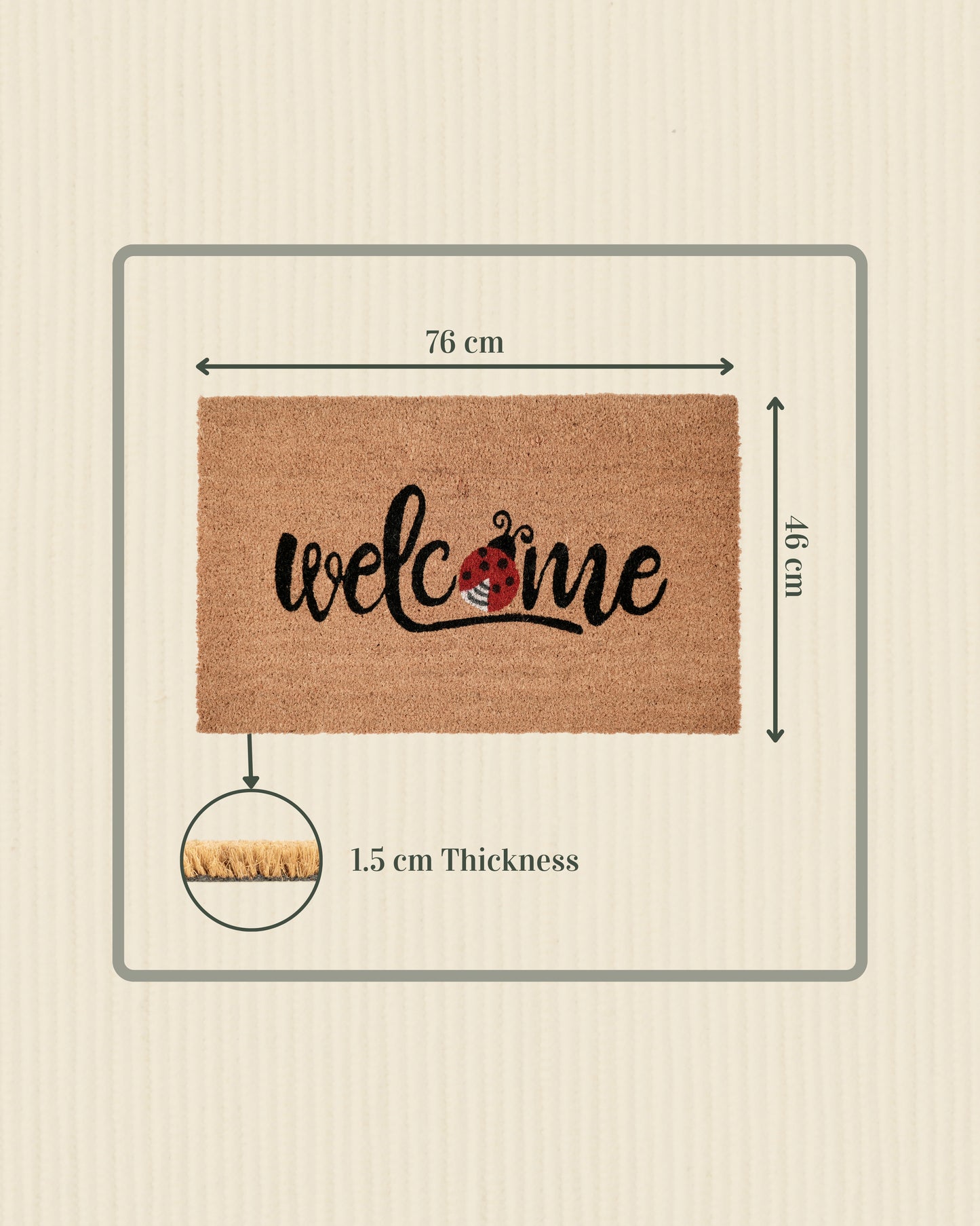Welcome with Ladybug Printed Coir Door Mat πβ¨