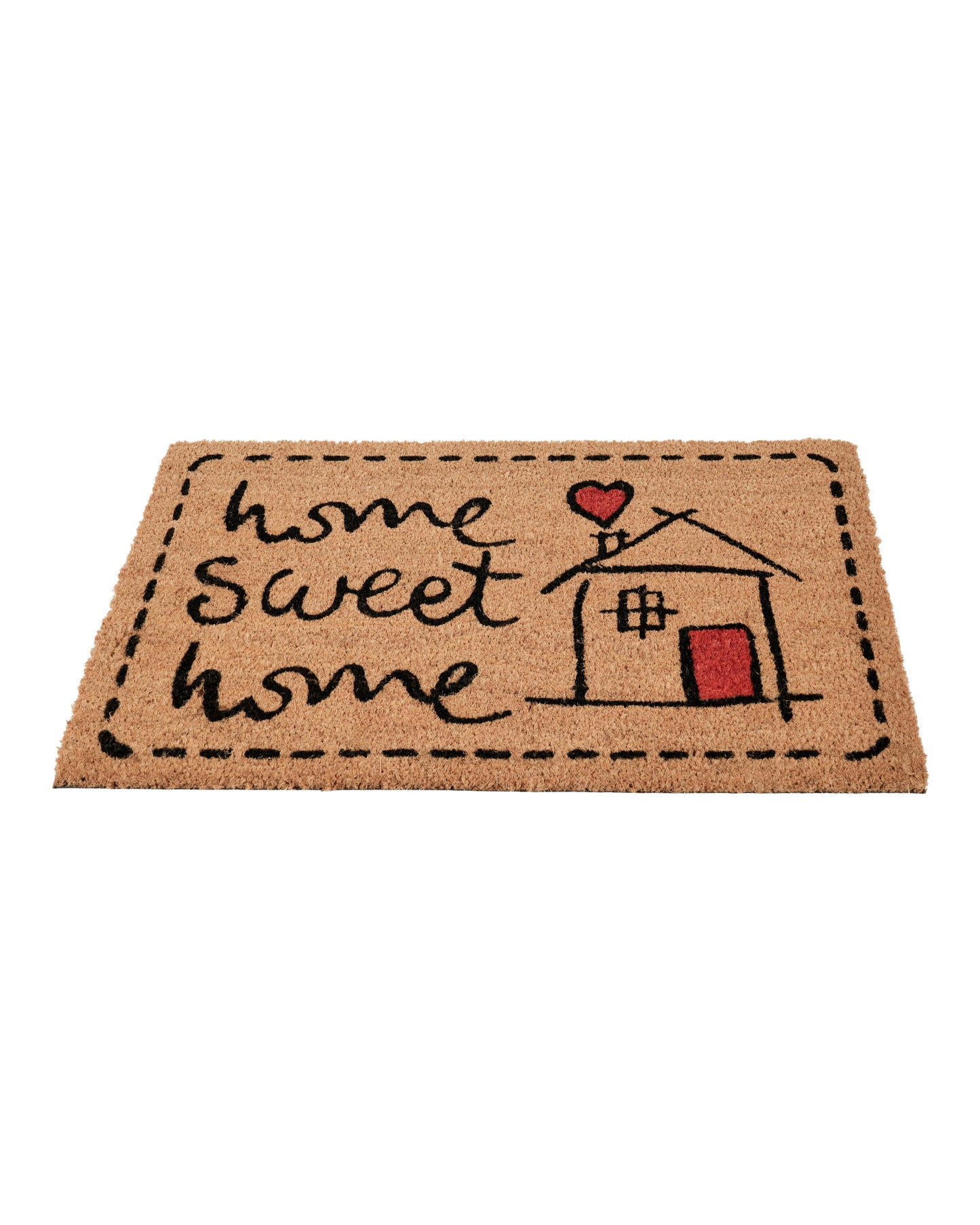 Home Sweet Home with Red Heart Printed Coir Door Mat ❤️🏡