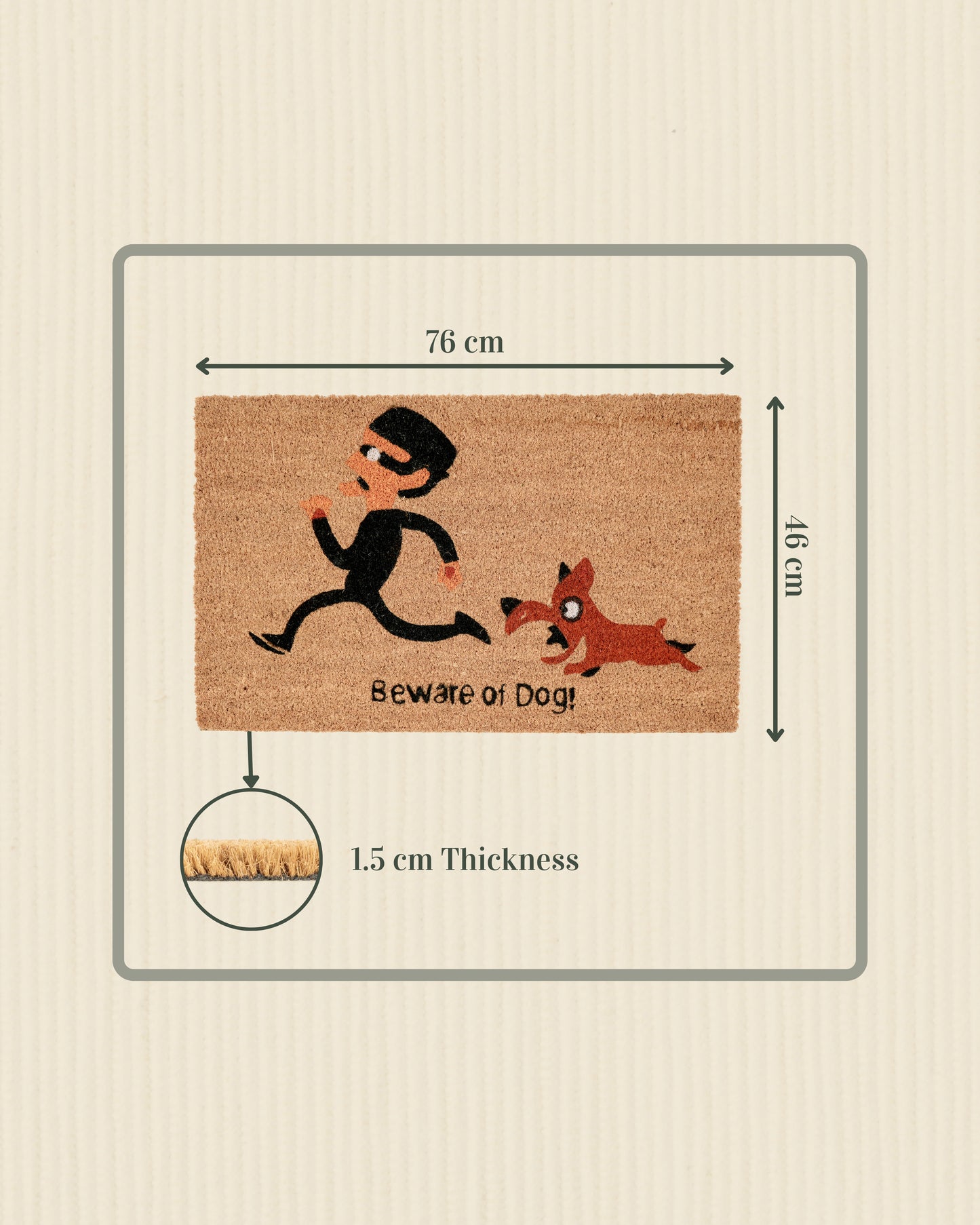 Man Running from a Dog Printed Coir Door Mat