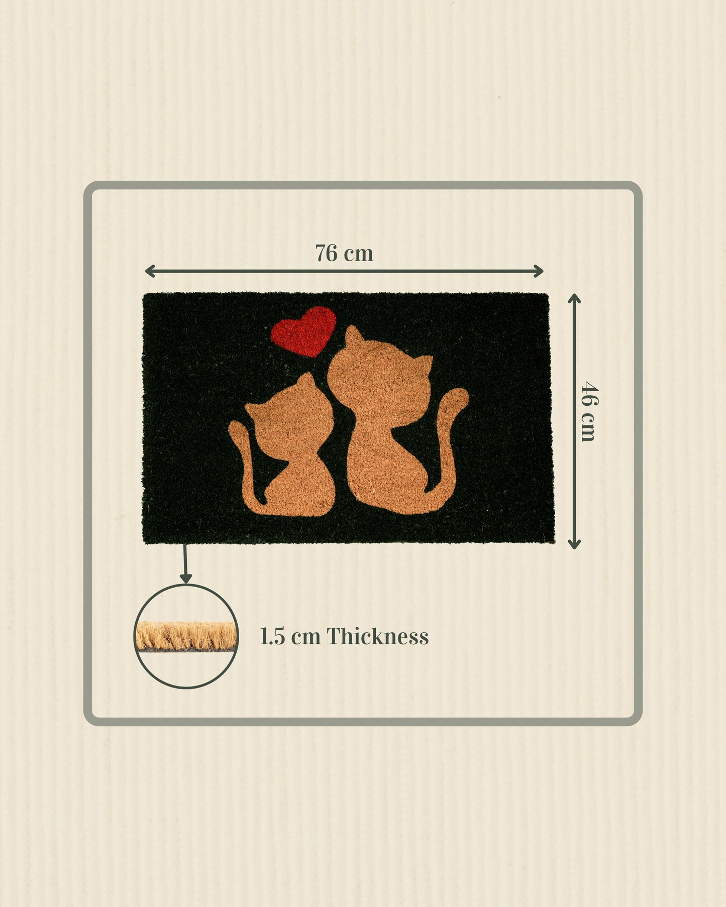 Mom and Baby Cat Love Printed Coir Door Mat