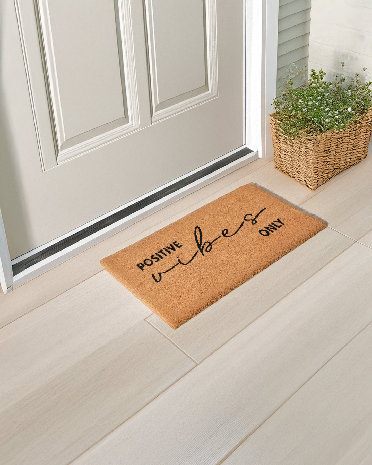 Positive Vibes Only Printed Coir Door Mat