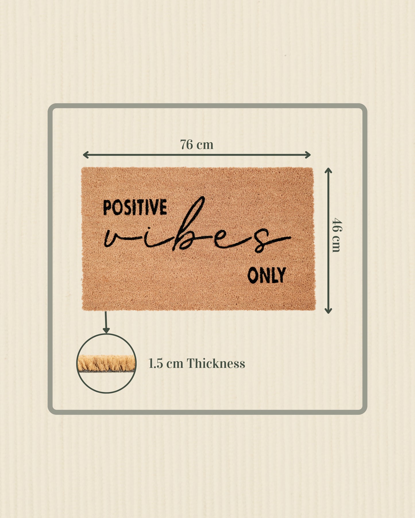 Positive Vibes Only Printed Coir Door Mat