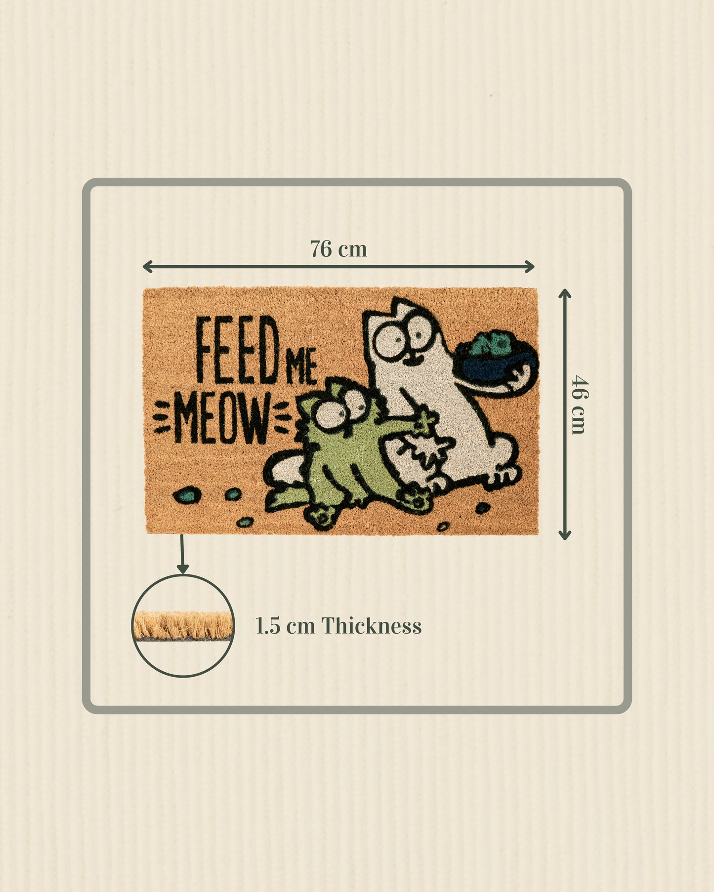 Feed Me Meow Funny Printed Coir Door Mat
