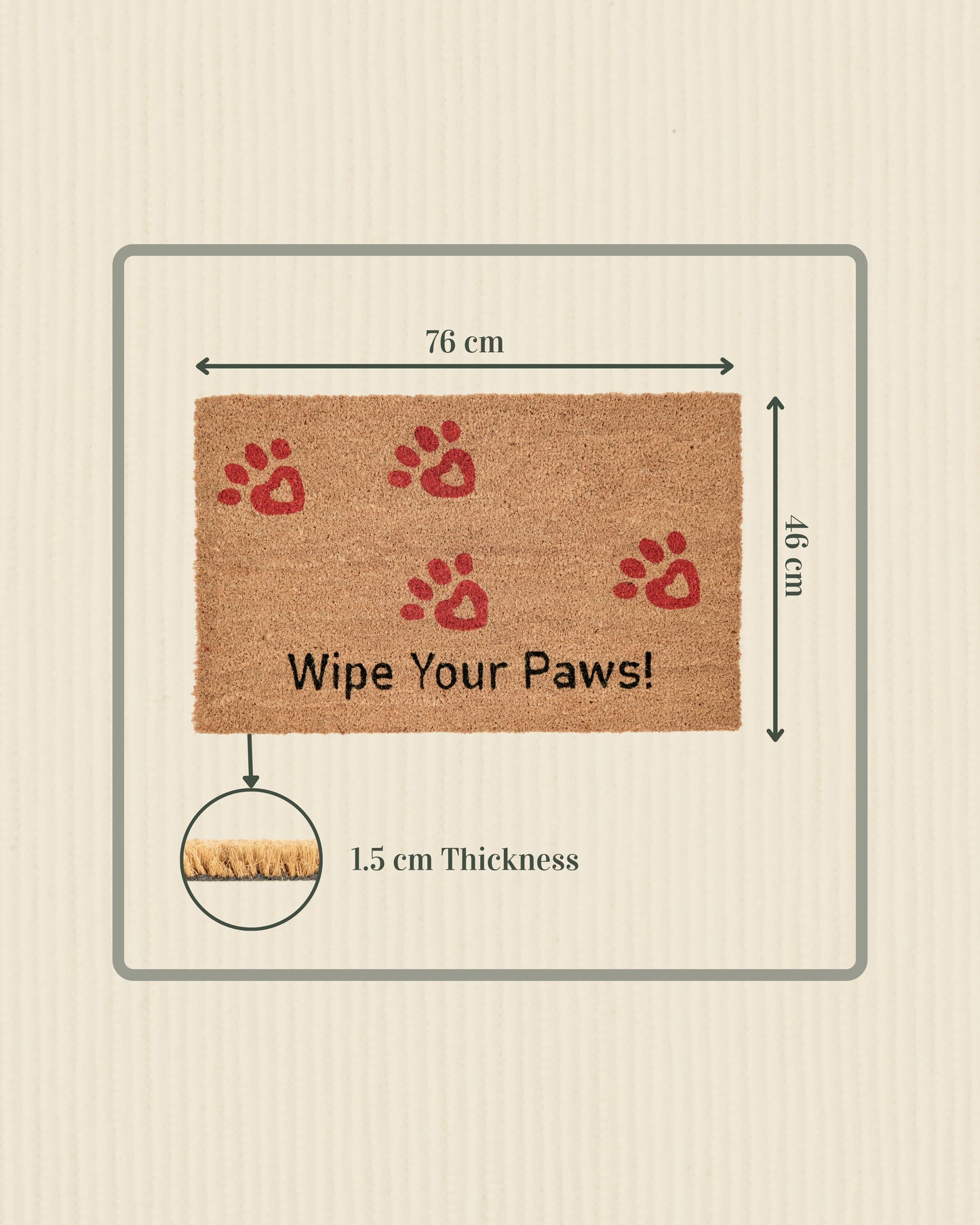 Wipe Your Paws Printed Coir Door Mat