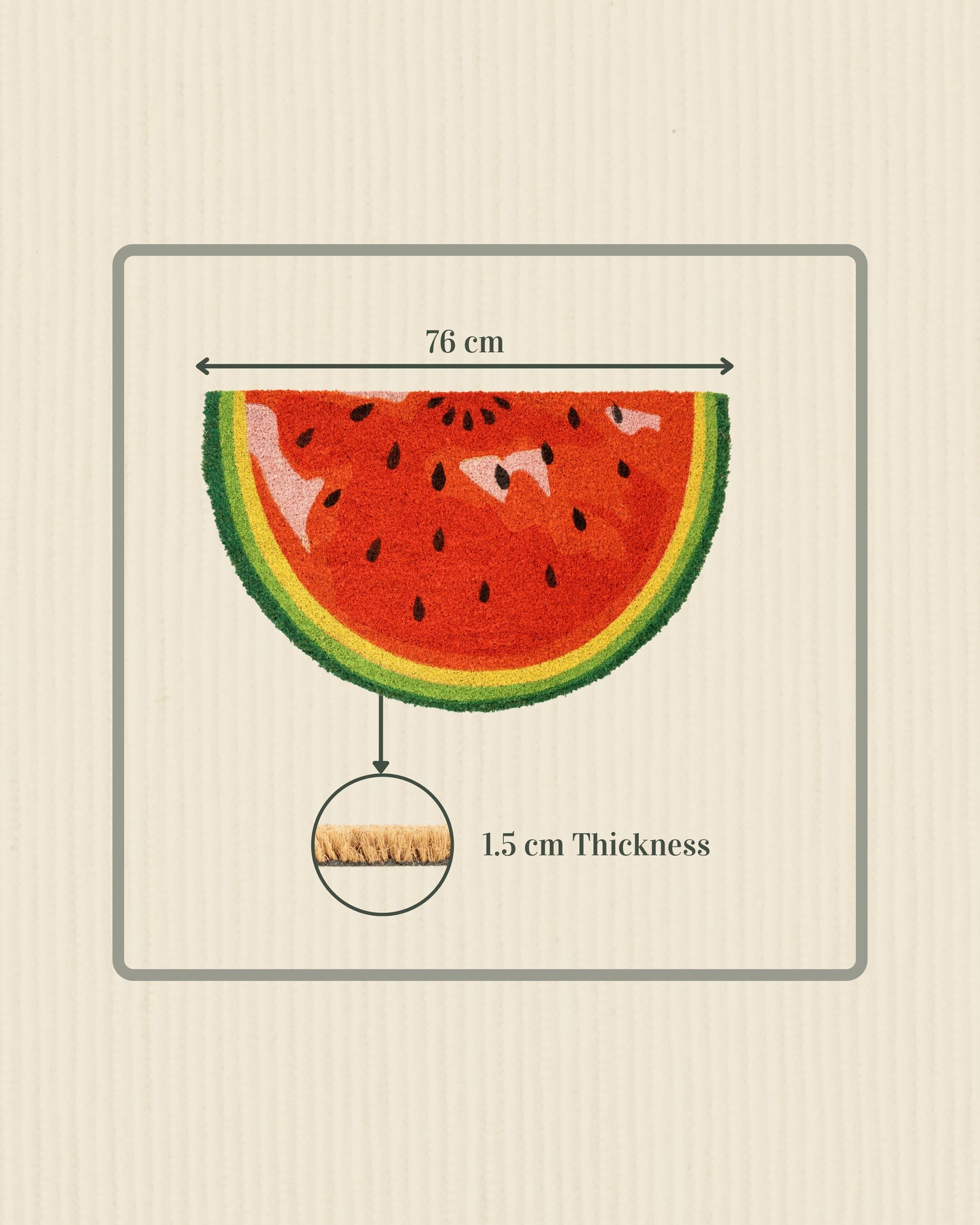 Watermelon Shaped Printed Coir Door Mat