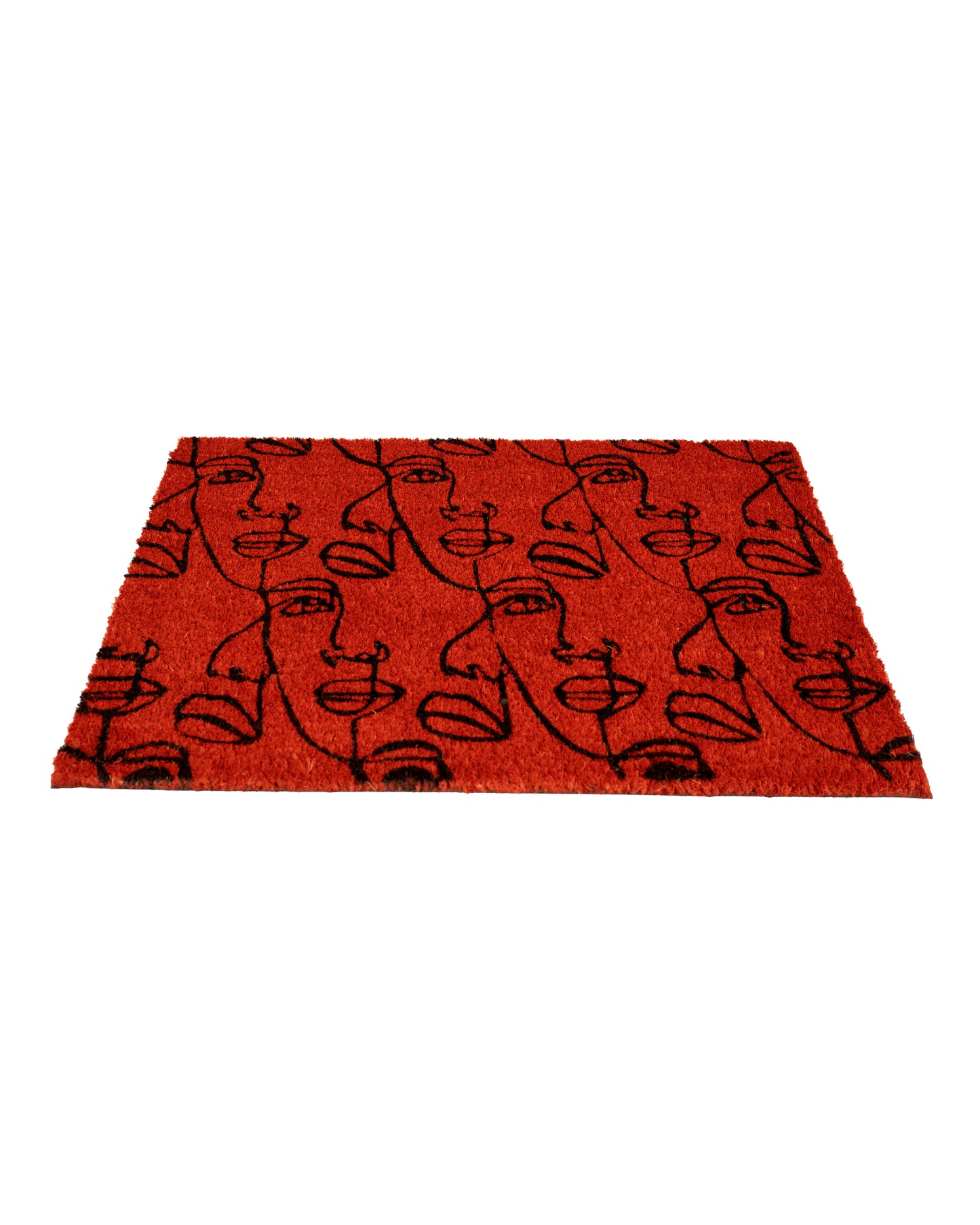 Red Face Modern Art Printed Coir Door Mat