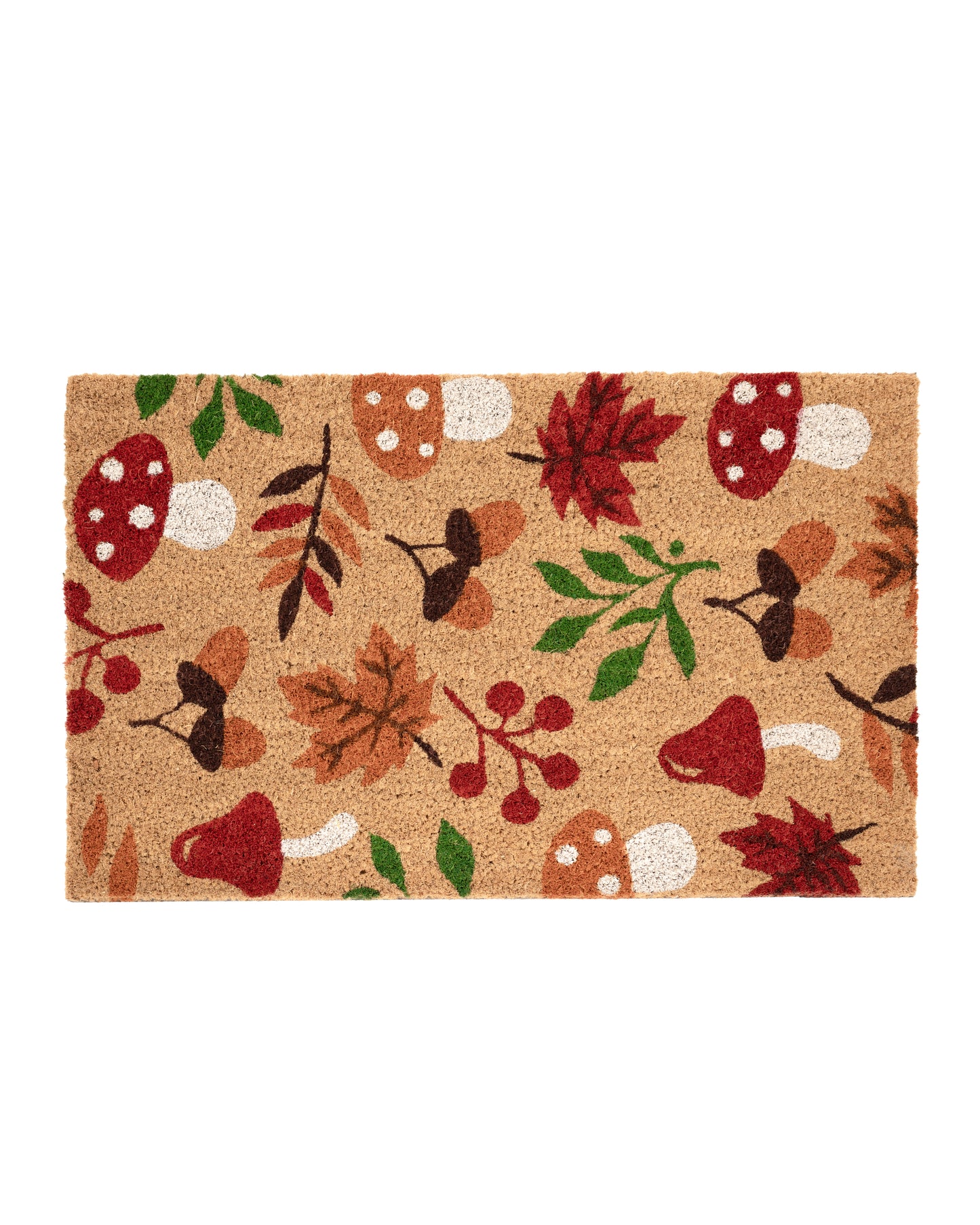 Mushrooms and Acorns Printed Coir Door Mat