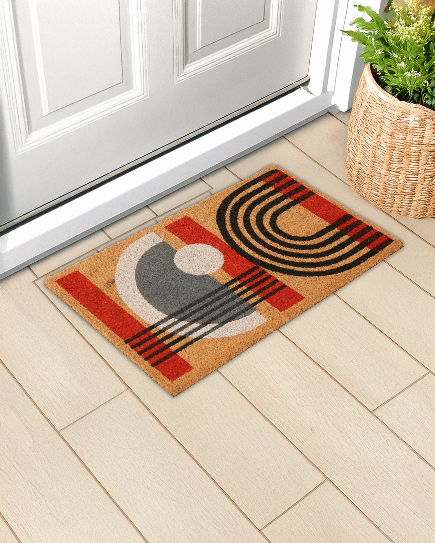Geometric Shapes Printed Coir Door Mat