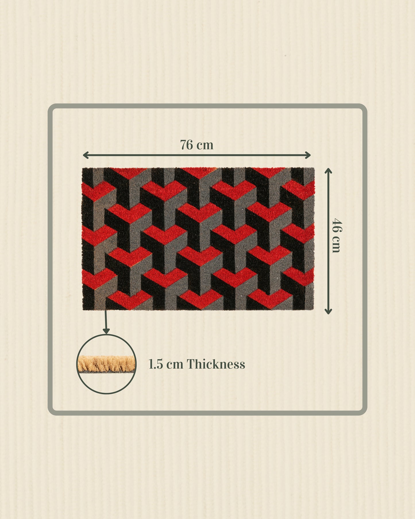 Symmetric V Blocks Printed Coir Door Mat