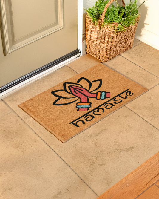 Namaste Lotus Printed Coir Door Mat