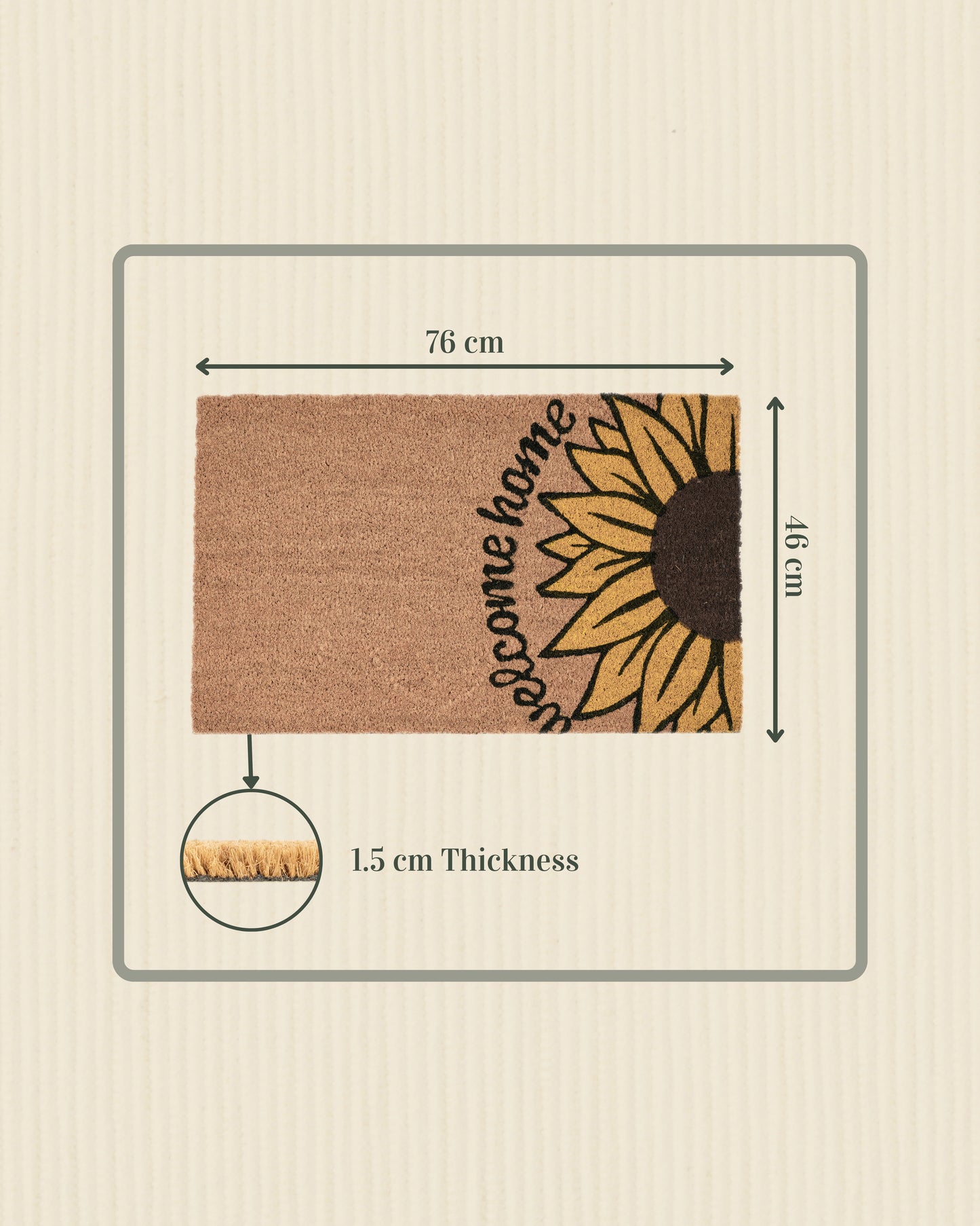 Welcome Home Sunflower Printed Coir Door Mat