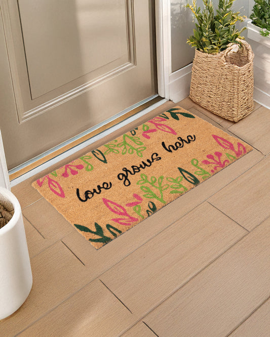 Love Grows Here Printed Coir Door Mat