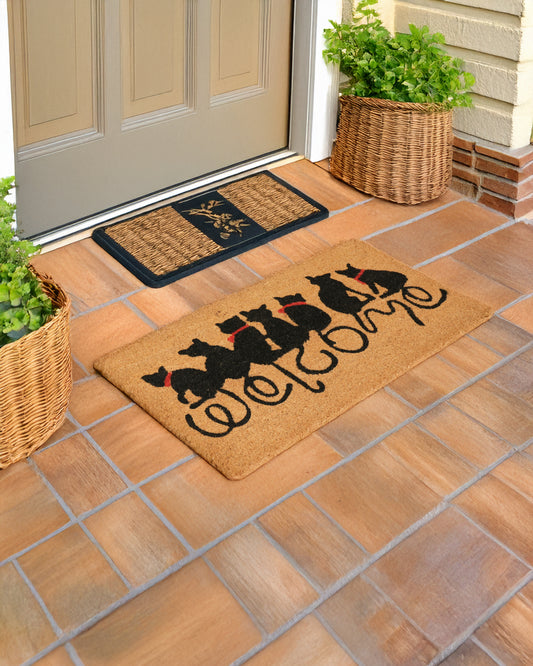 Welcome with the Cats Printed Coir Door Mat