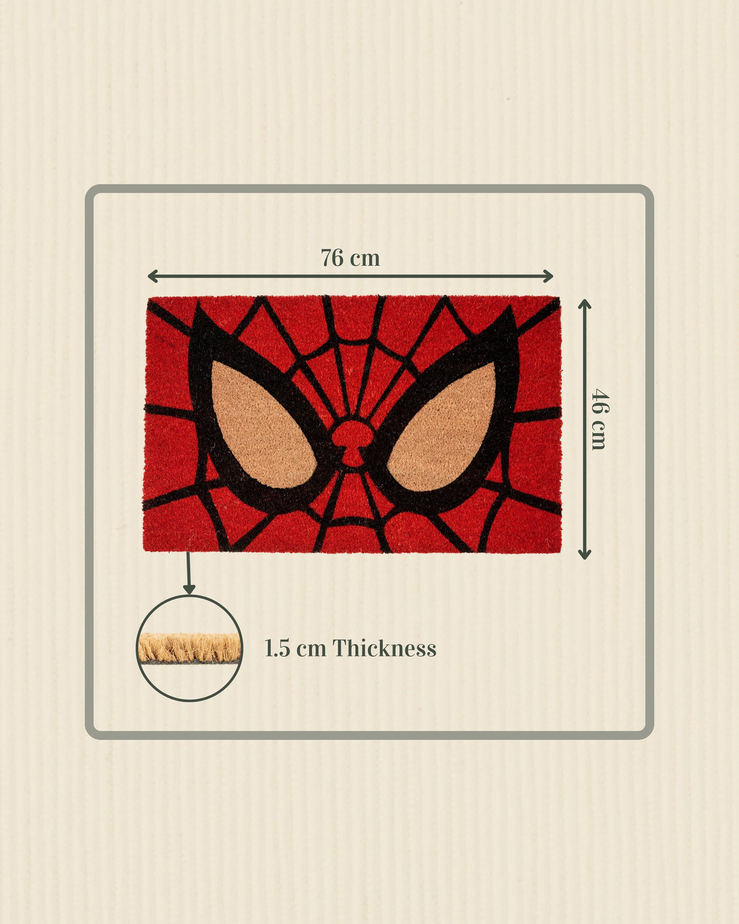 Spider Man's Face Printed Coir Door Mat