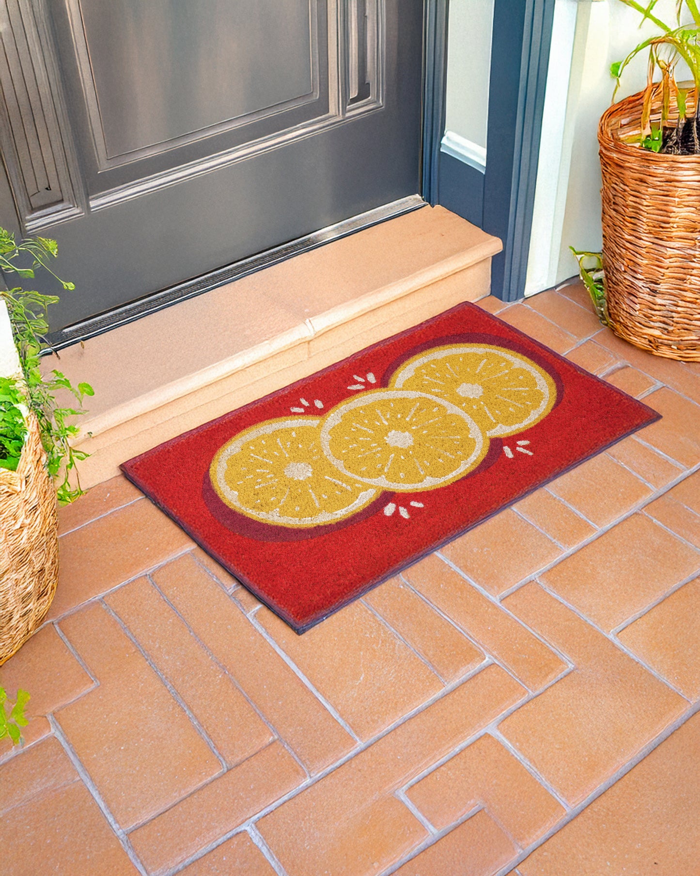 Three Lemons Printed Coir Door Mat