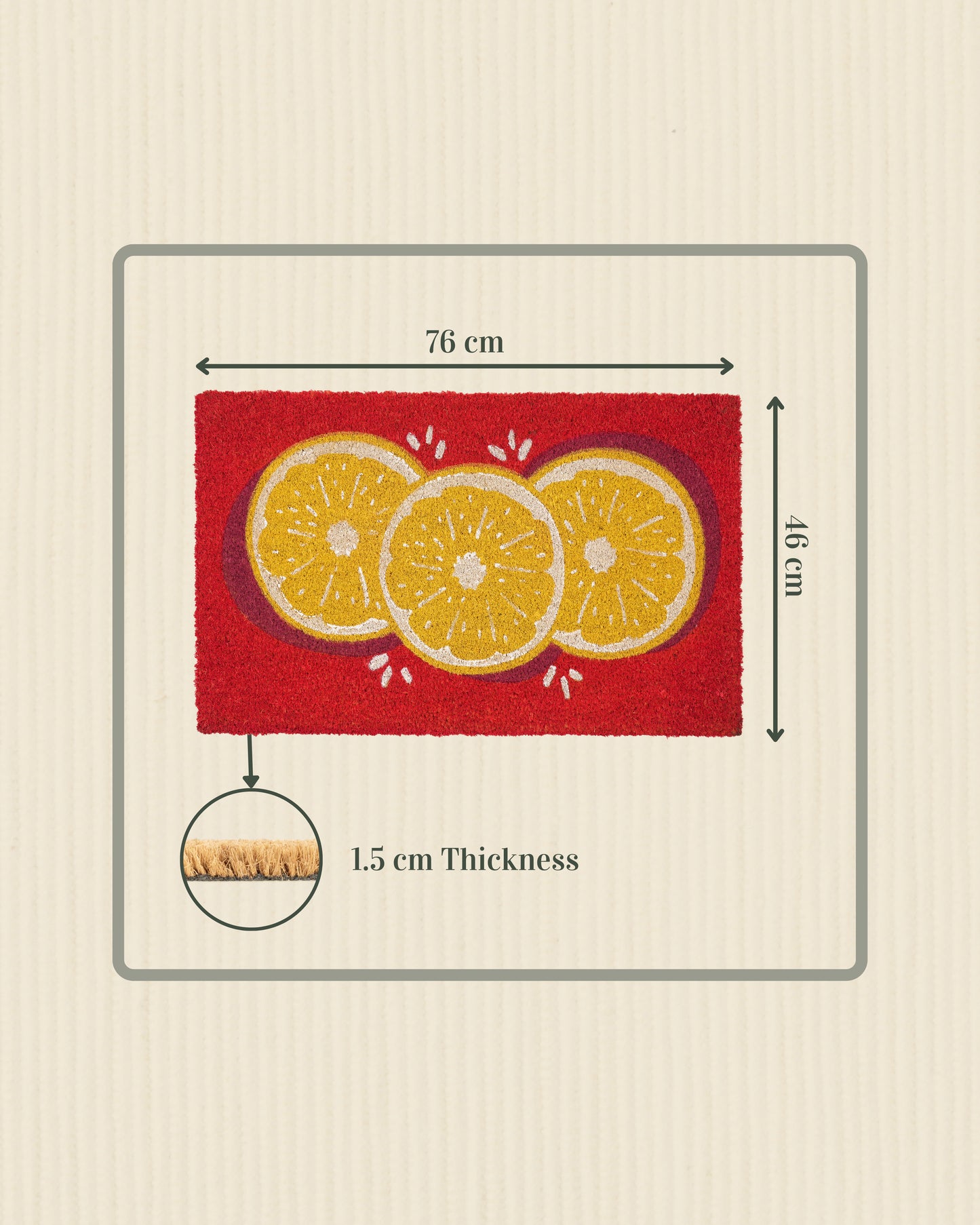 Three Lemons Printed Coir Door Mat