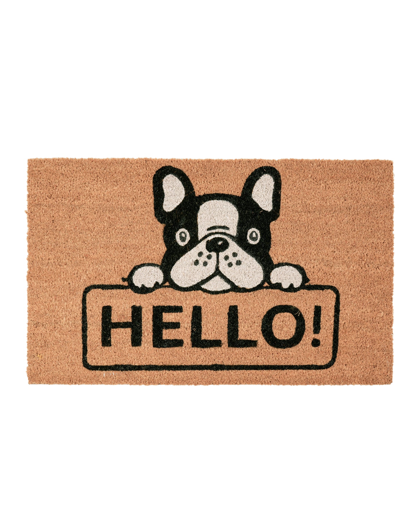 Hello with a Bulldog Printed Coir Door Mat 🐶✨