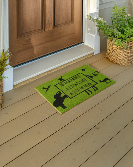 This Place Looks Like a Zoo Printed Coir Door Mat