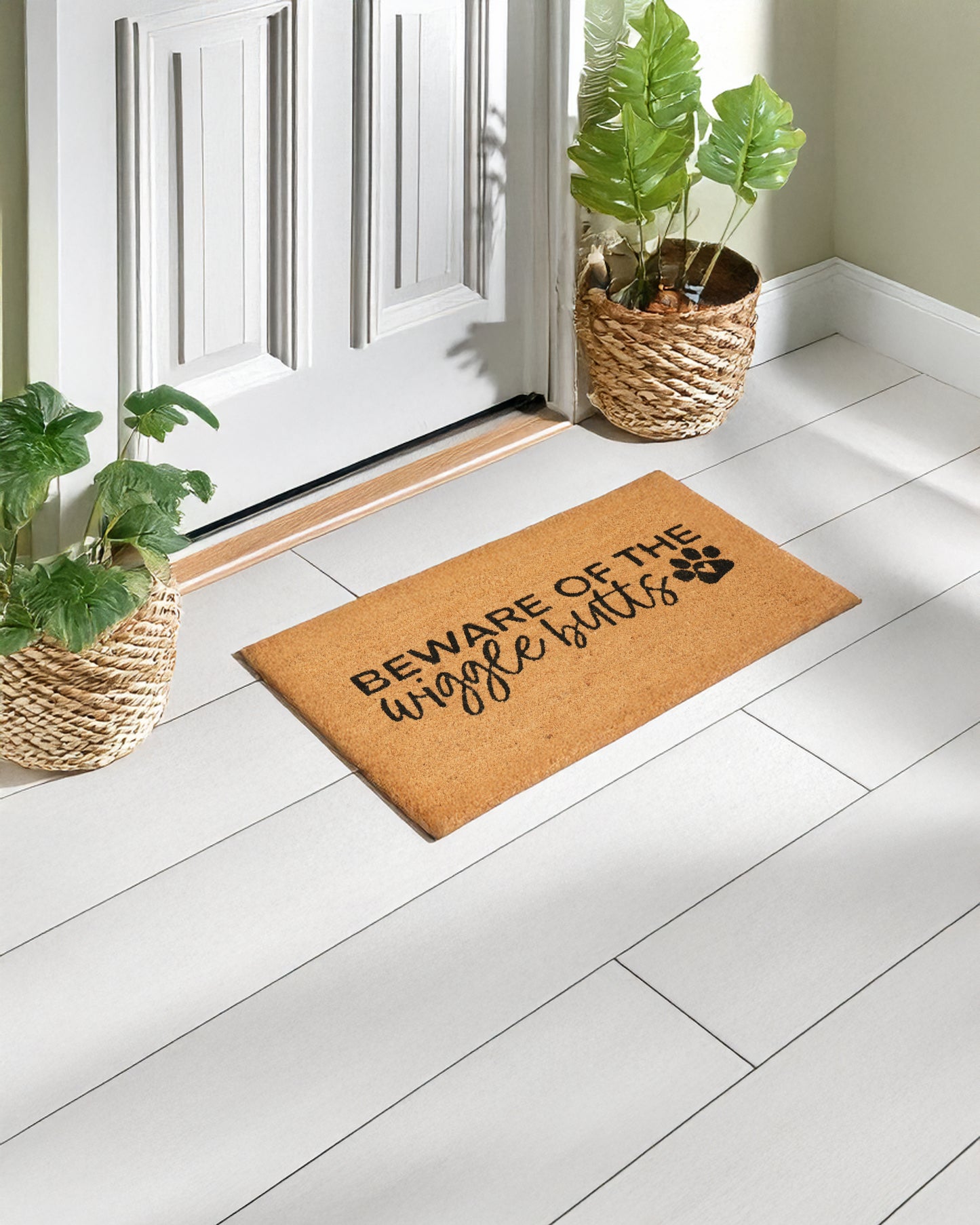 Funny Warning: Wiggle Butts Printed Coir Door Mat