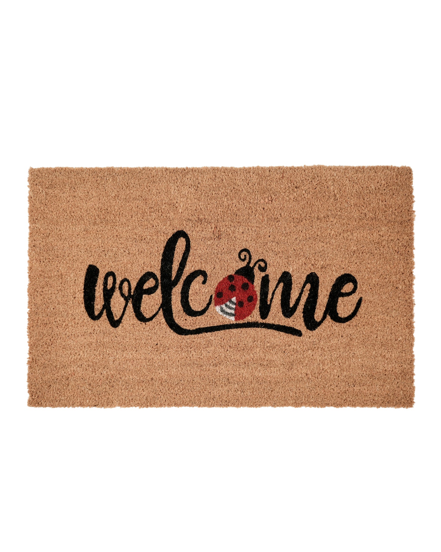 Welcome with Ladybug Printed Coir Door Mat 🐞✨