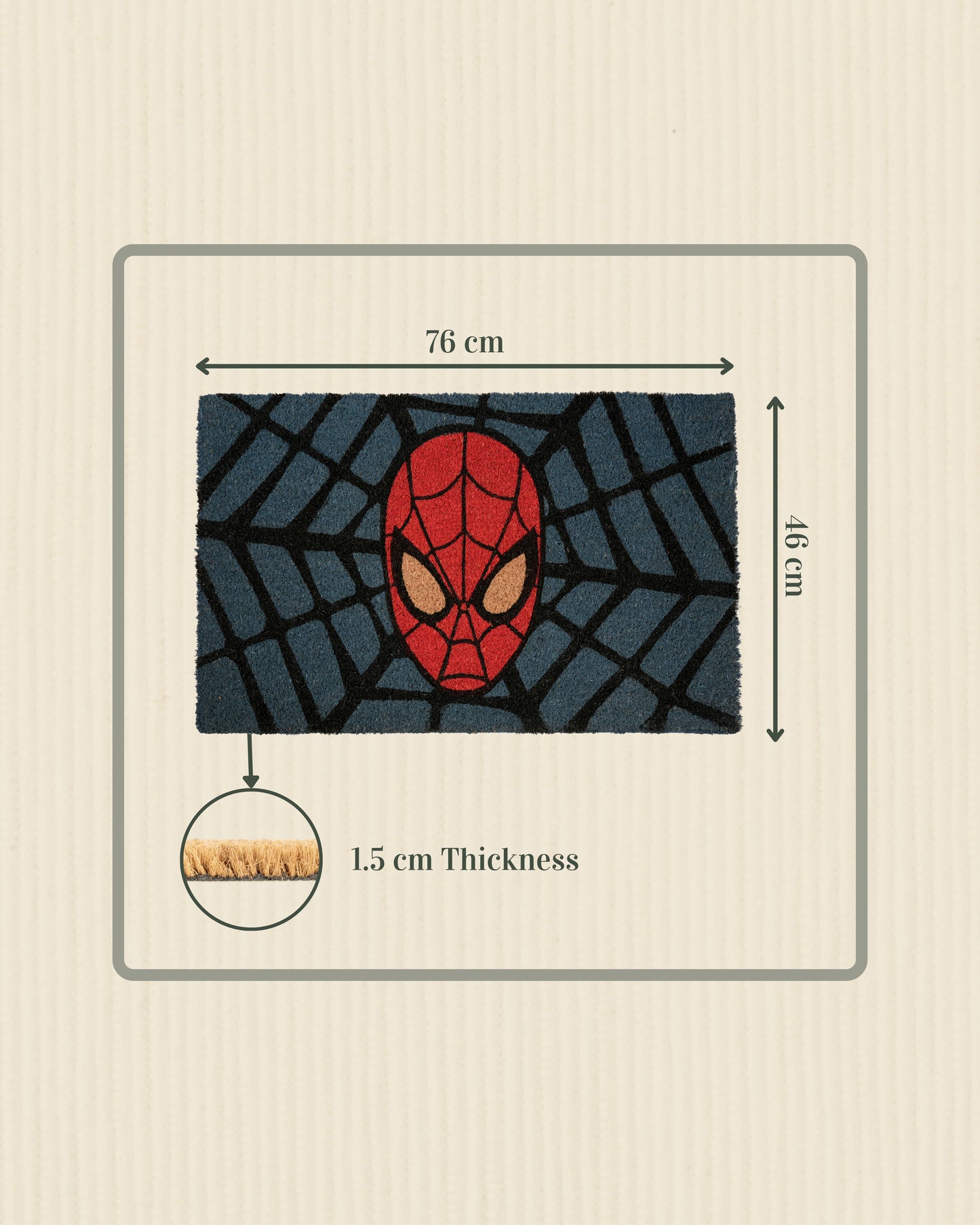 Spidy with Blue Web Printed Coir Door Mat 🕸️🕷️