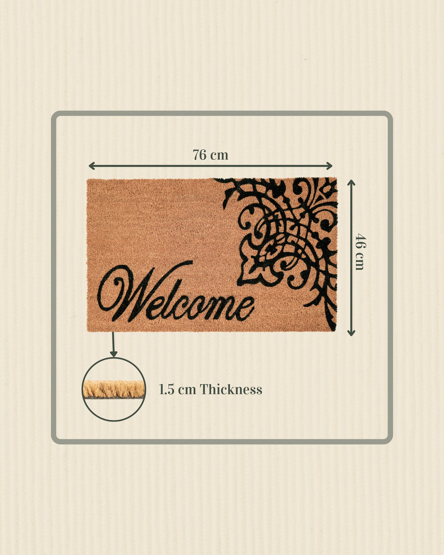 Welcome with Venetian Gate Design Printed Coir Door Mat
