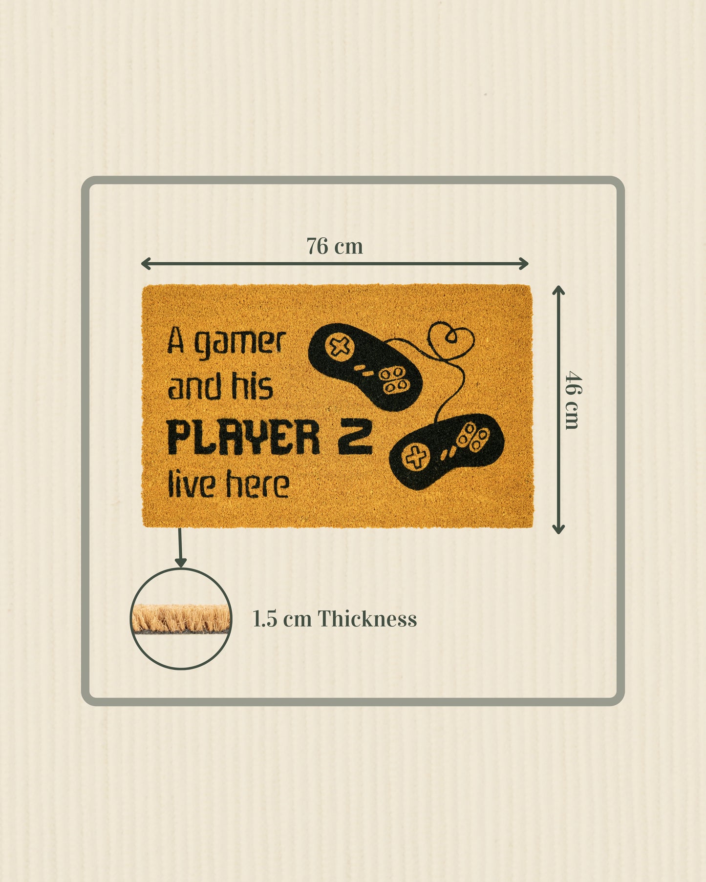 Gamer and His Player 2 Live Here Printed Coir Door Mat 🎮✨