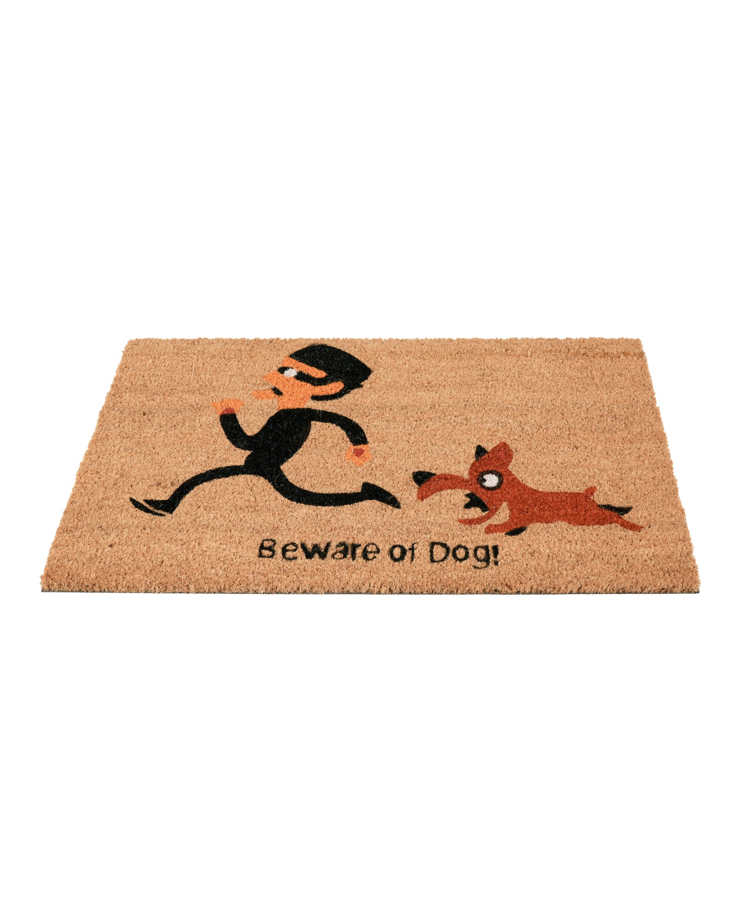 Man Running from a Dog Printed Coir Door Mat