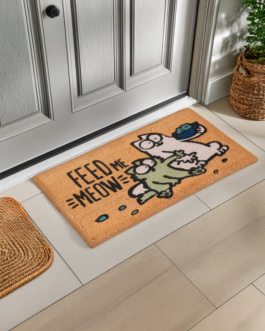 Feed Me Meow Funny Printed Coir Door Mat